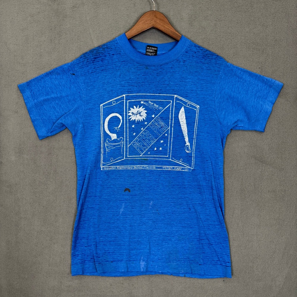 Vintage "Peter Pan" 1994 Best Shirt Men S/M School Single Stitch Rare Paper Thin